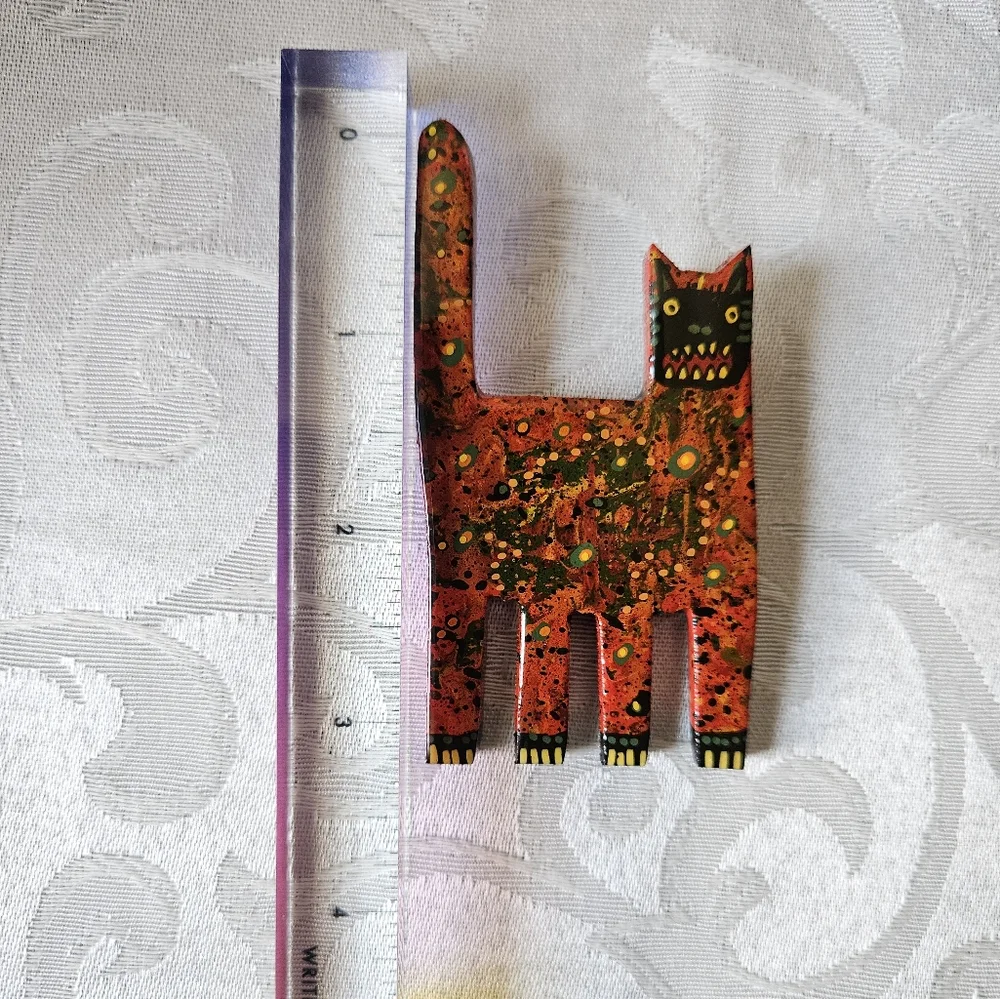 Vintage Mark Soppeland 1996 Scary Cat Artisan Brooch - Picture 12 of 13